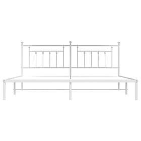 vidaXL Bed Frame med huvudgavel metall vit 200x200 cm 353593
