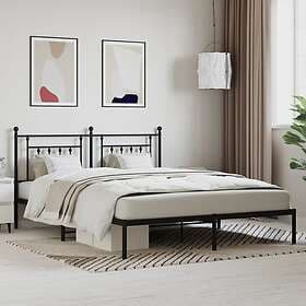 vidaXL Bed Frame med huvudgavel metall svart 180x200 cm 353541