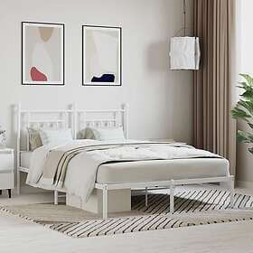 vidaXL Bed Frame med huvudgavel metall vit 150x200 cm 353588