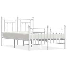 vidaXL Bed Frame med huvudgavel och fotgavel vit metall 120x190 cm 353601