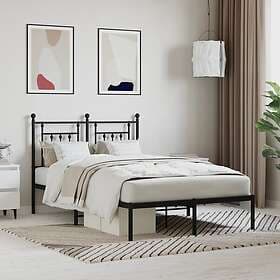 vidaXL Bed Frame med huvudgavel metall svart 135x190 cm 353536