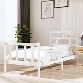 vidaXL Bed Frame white solid pine 90x190 cm single bed