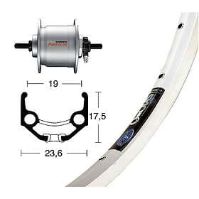 Winora Rigida Zac 19 Dynamo Shimano Dh3n31 Road Front Wheel Silver 9 x 100 mm
