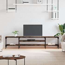 vidaXL TV Stand rökfärgad ek 201x35x45 cm constructed wood & iron