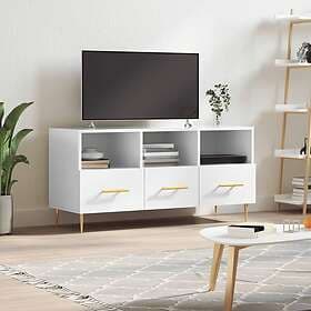 vidaXL TV Stand white high gloss 102x36x50 cm constructed wood 829022