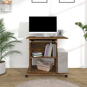 vidaXL Datorbord rökfärgad ek 80x50x75 cm konstruerat trä 815543