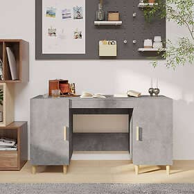 vidaXL Desk Concrete Gray 140x50x75 cm Engineered Wood