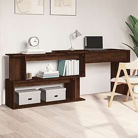 vidaXL Hörnskrivbord brun ek 200x50x76 cm konstruerat trä 815425