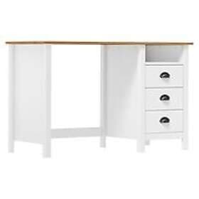 vidaXL Desk Hill med 3 lådor 120x50x74 cm massiv furu 288998