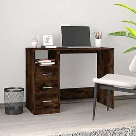 vidaXL Desk med lådor rökfärgad ek 102x50x76 cm konstruerat trä 823037