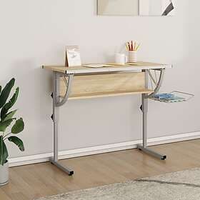 vidaXL Drawing Desk Wood and Steel 110x53x(58-87) cm