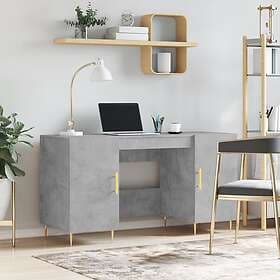 vidaXL Desk Concrete Gray 140x50x75 cm Engineered Wood