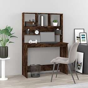 vidaXL Desk With Shelves Smoked Oak 102x45x148 cm