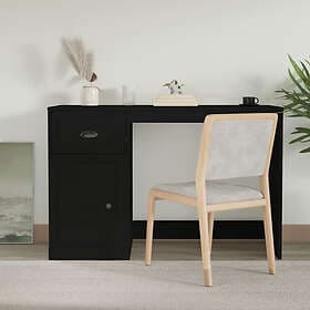 vidaXL Desk med låda svart 115x50x75 cm konstruerat trä 816473