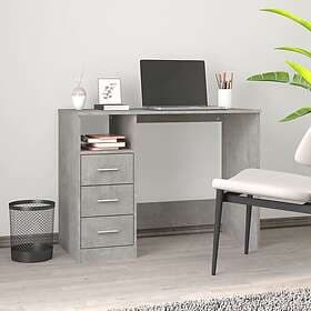 vidaXL Desk with Drawers Concrete Grey 102x50x76 cm Engineered Wood