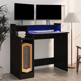 vidaXL Desk med LED svart 97x45x90 cm konstruerat trä 805553