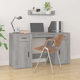 vidaXL Desk med skåp grå sonoma konstruerat trä 3185437