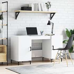 vidaXL Desk vit högglans 140x50x75 cm konstruerat trä 829550