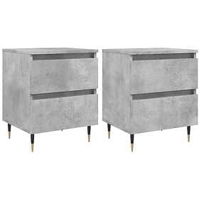 vidaXL Sängbord 2 st betonggrå 40x35x50 cm konstruerat trä 826869