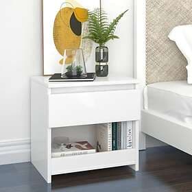 vidaXL Nightstand White High Gloss 40x30x39cm Constructed Wood 803456