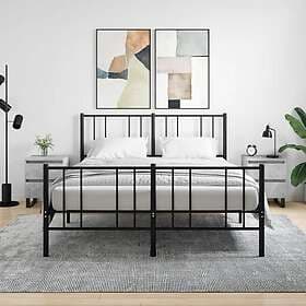 vidaXL Sängbord 2 st betonggrå 40x35x50 cm konstruerat trä 826901
