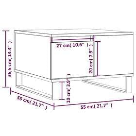 vidaXL Soffbord rökfärgad ek 55x55x36.5 cm konstruerat trä 830769