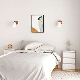 vidaXL Sängbord 2 st vit 40x29.5x64 cm massiv furu 808086