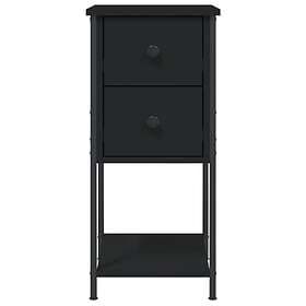 vidaXL Sängbord 2 st svart 32x42x70 cm konstruerat trä 826094