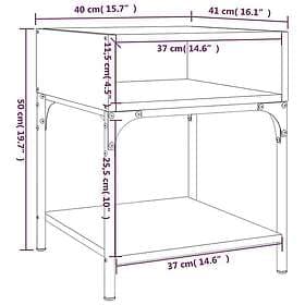 vidaXL Sängbord 2 st svart 40x41x50 cm konstruerat trä 825874