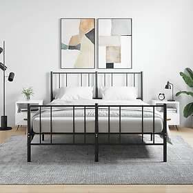 vidaXL Nightstand White High Gloss 40x35x47.5cm Constructed Wood