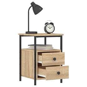 vidaXL Nightstand Sonoma Oak 34x35.5x50cm Engineered Wood 826015