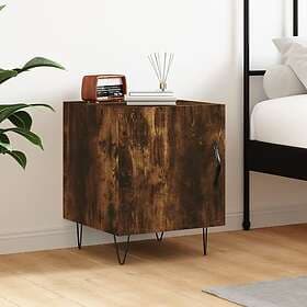 vidaXL Nightstand Smoke Brown Oak 40x40x50cm Constructed Wood 827558