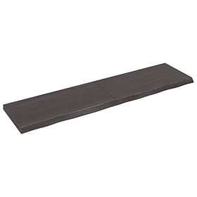 vidaXL Hyllplan mörkgrå 200x50x6 cm behandlad massiv ek 363849