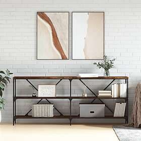 vidaXL Konsolbord rökfärgad ek 180x30x75 cm konstruerat trä och järn 832855