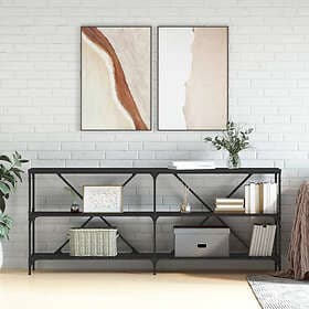 vidaXL Console Table Black 180x30x75cm Constructed Wood and Iron 832853