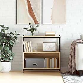 vidaXL Bokhylla sonoma-ek 80x30x78.5 cm konstruerat trä och järn 832794