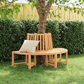 vidaXL Trädbench halvrund Ø160 cm massiv teak 364406