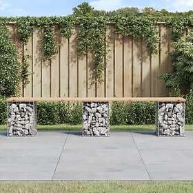 vidaXL Garden Bench gabion-design 203x31x42 cm solid pine 834332