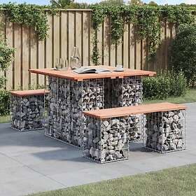 vidaXL Trädgårdsbench gabion-design 100x102x72 cm massivt douglasträ 834372