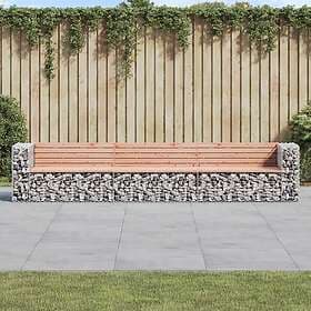 vidaXL Garden Bench gabion-design 347x71x65.5 cm solid douglas wood 3196255
