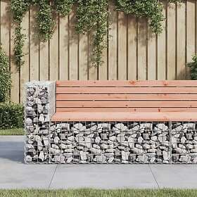 vidaXL Trädgårdsbench gabion-design 122x71x65.5 cm massivt douglasträ 834384