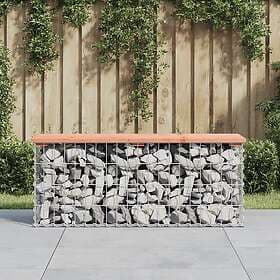 vidaXL Trädgårdsbench gabion-design 103x31.5x42 cm massivt douglasträ 834351