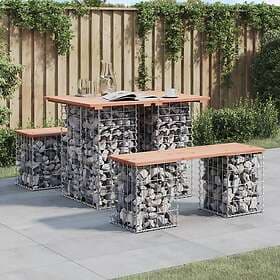 vidaXL Trädgårdsbench gabion-design 100x70x72 cm massivt douglasträ 834363