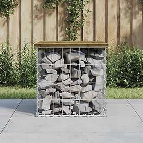 vidaXL Trädgårdsbench gabion-design 43x44x42 cm tryckimpregnerad furu 834337