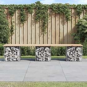 vidaXL Trädgårdsbench gabion-design 203x44x42 cm massiv furu 834341