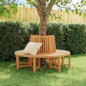 vidaXL Trädbänk 2 st halvrund Ø160 cm massiv teak 3157908