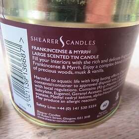 Shearer Candles Frankincense & Myrrh Large Tin 40h