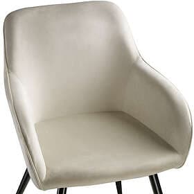 TecTake Marilyn Chairs Velvet look cream/black 2 pcs
