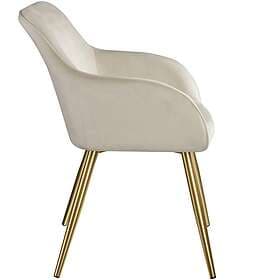 TecTake 6x Chair Marilyn Sammetsoptik guld grädde/guld
