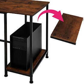 TecTake Hamilton Industrial Dark Wood Desk